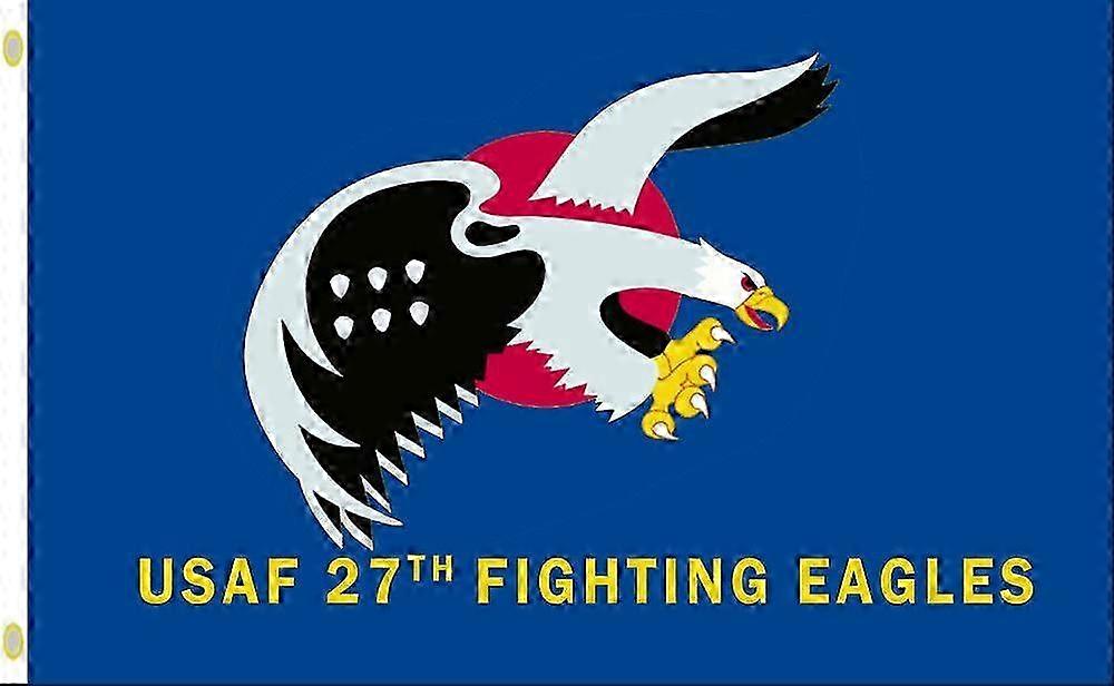 Usaf 27th Fighter Squadron Fighting Eaglessingle-sided Flag Banner