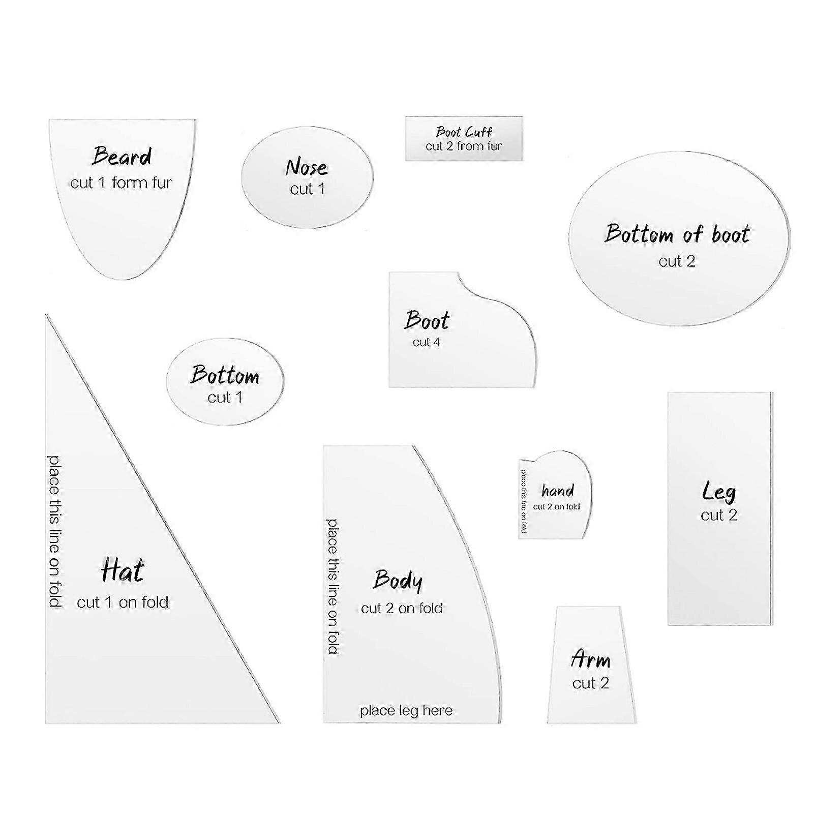 Hand-made Xmas Gnome Project Templates Multipurpose Plastic Sewing Tool Sewing Accessories