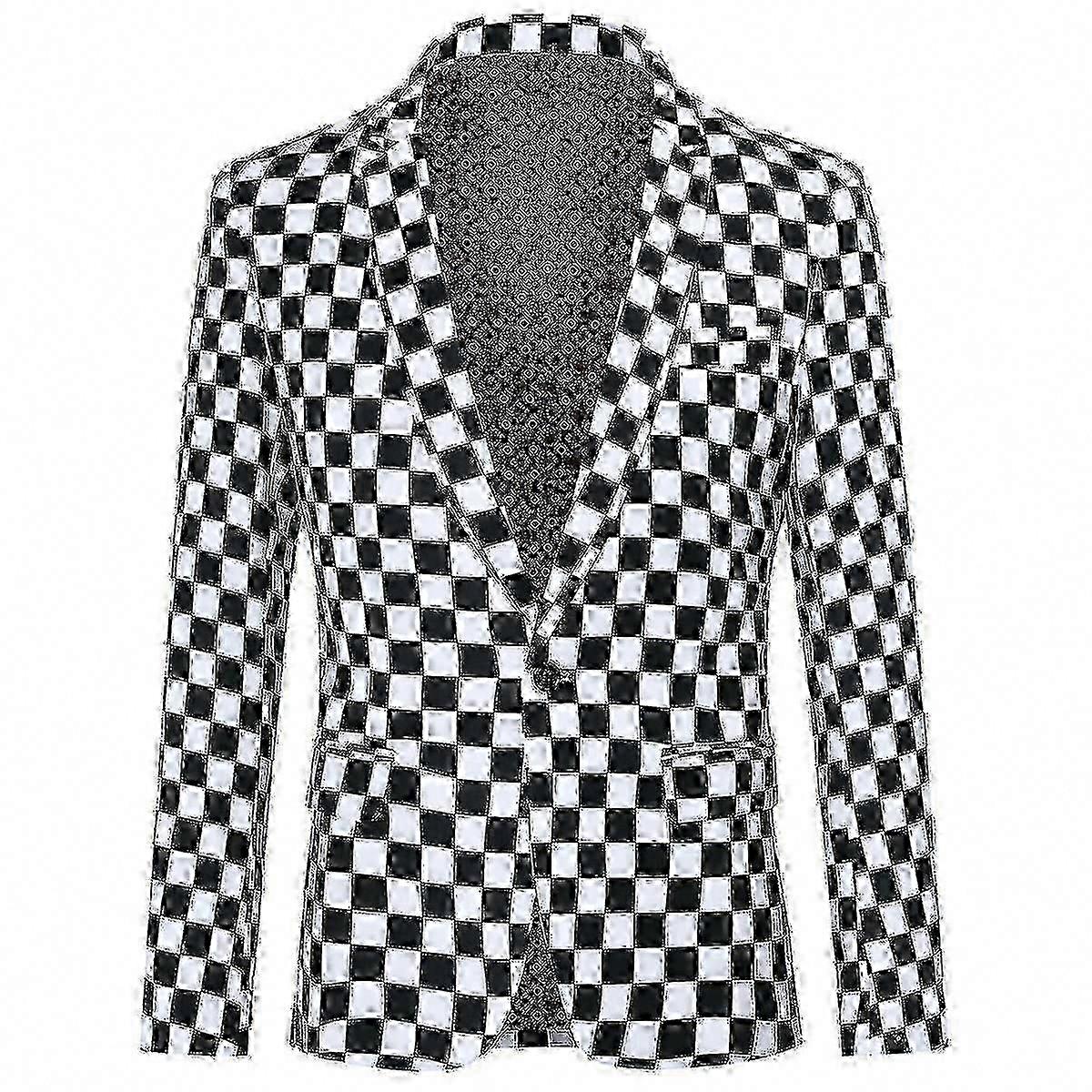 One Button Square Style Versatile Blazer for Men