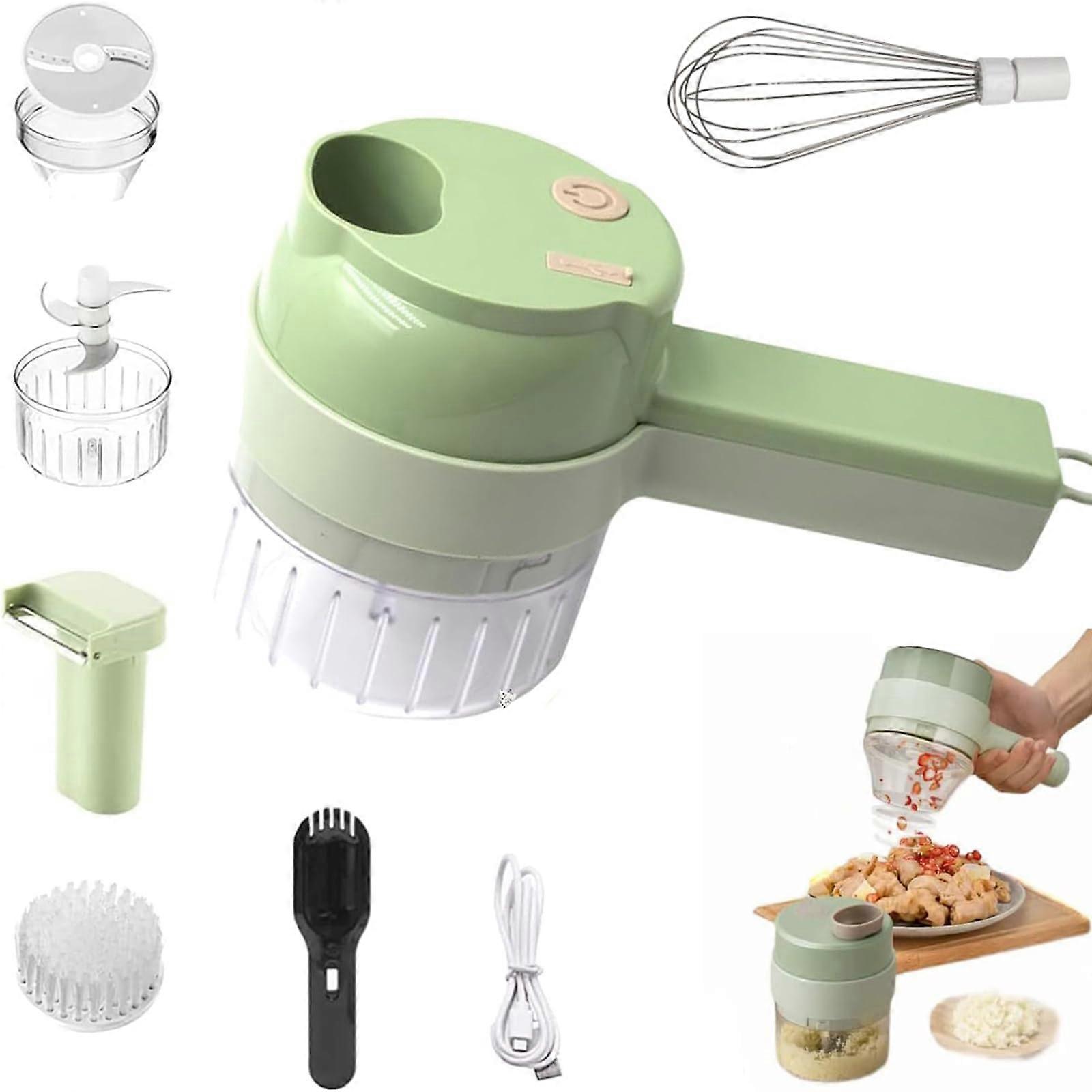 5 in 1 Electric Vegetable Chopper Set with Egg Beater, MultiFunction Wireless Food Processor for Kitchen