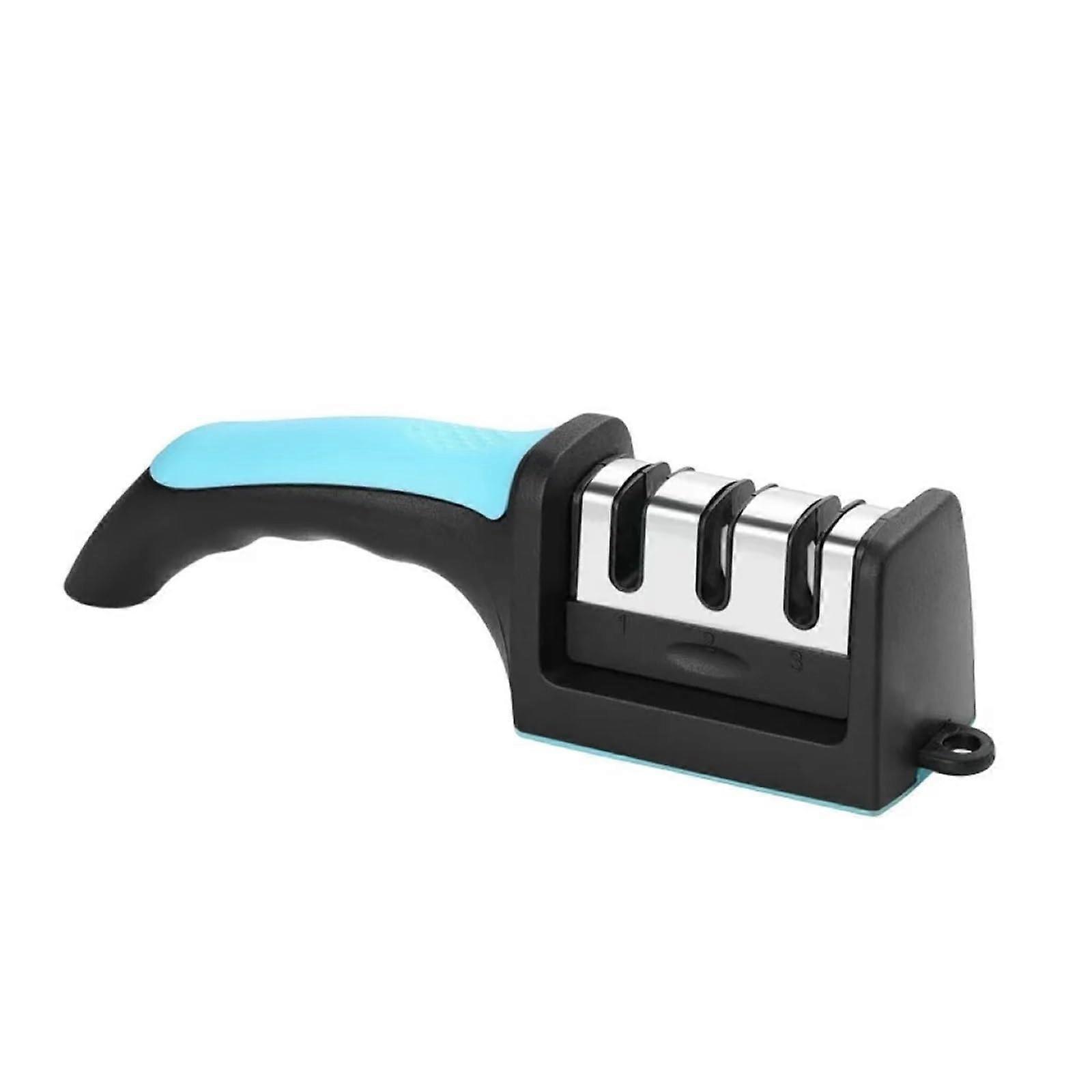 Knife Sharpener with Fast Sharpening, Easy OneHand Use for Home Kitchen, Blue 1pcs