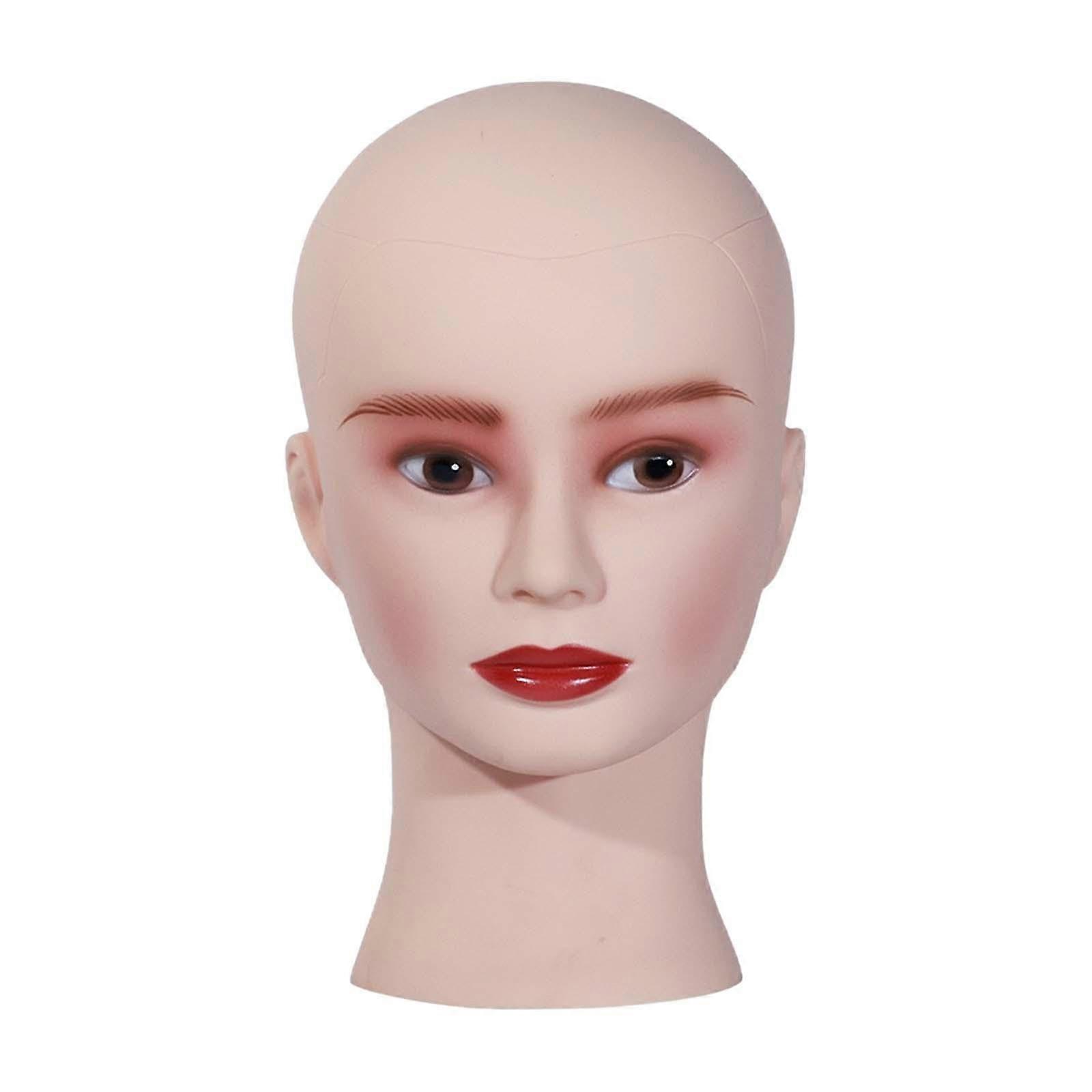 Mannequin Head with Stable Flat Base for Hair Styling, Wig and Hat Display