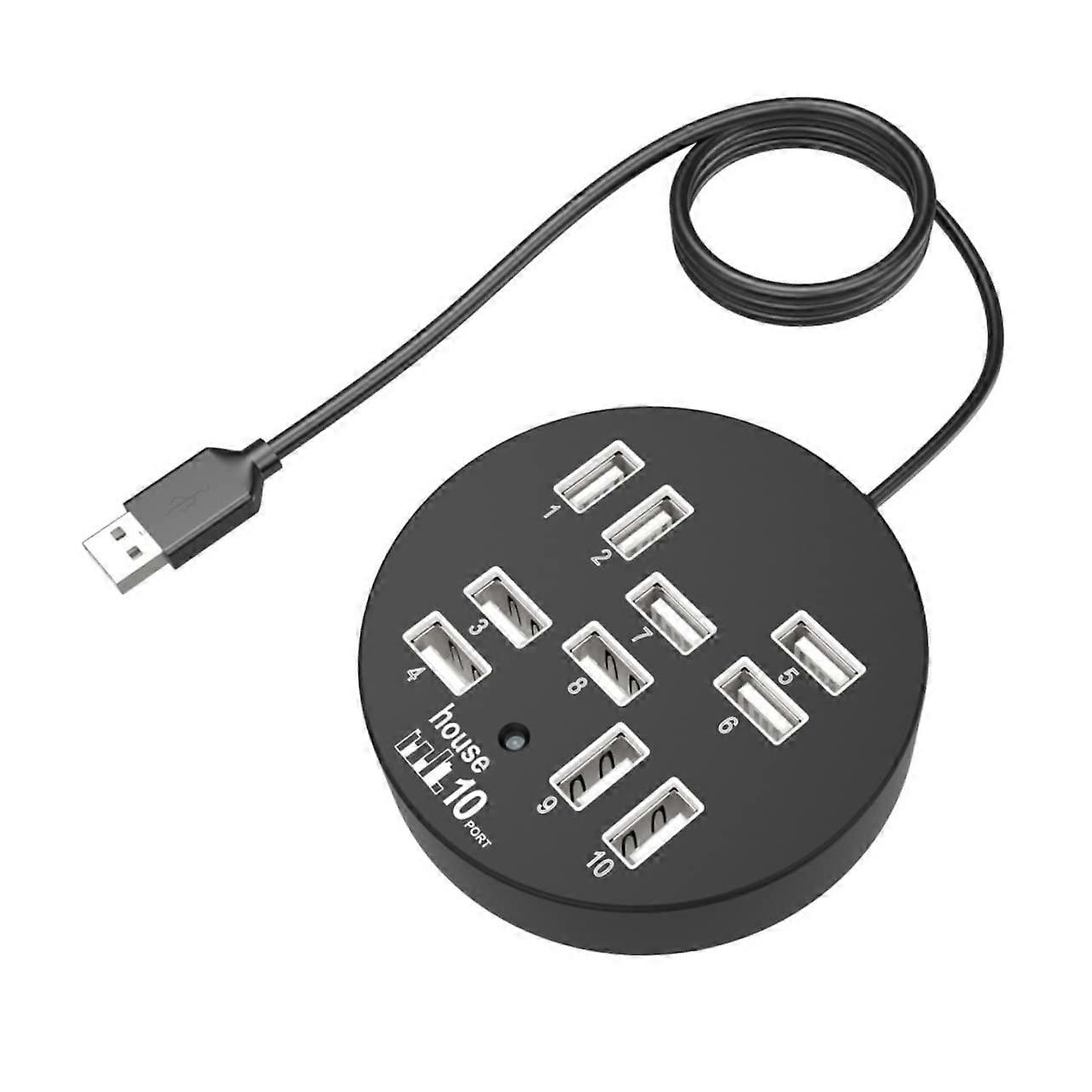 USB Hub Extension 10 Port Powered with Long Cable, Speed MultiDevice Connectivity for Laptop
