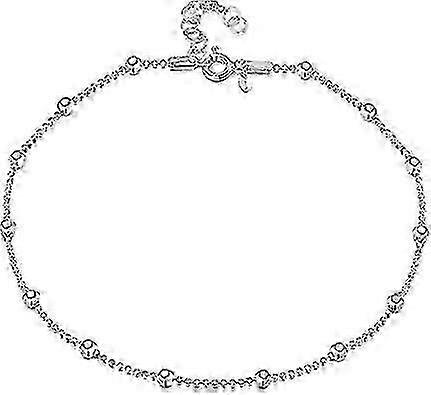 ZK-Silver Chain 925 - Classic Mesh Ankle Strap - Adjustable