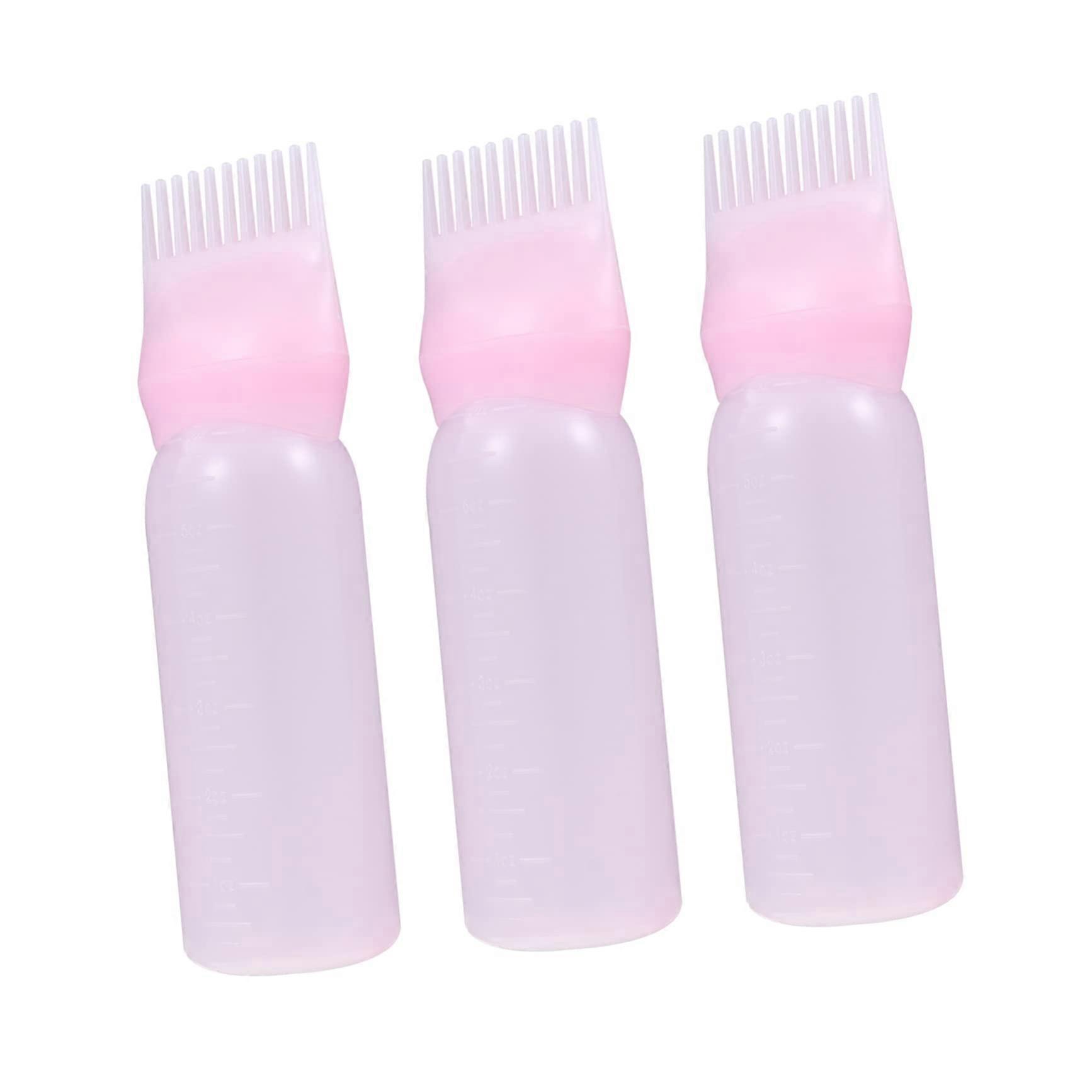 3pcs Hair Dye Applicator Bottles with Root Comb and Scale for Precise Salon or Home Use