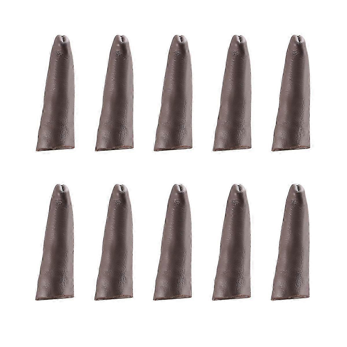 Leather Finger Protector Finger Thimble Guards Tools,Brown
