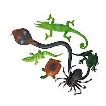 Brinquedo de plástico em formato de animal, brinquedo realista para crianças, conjunto com 6 peças.