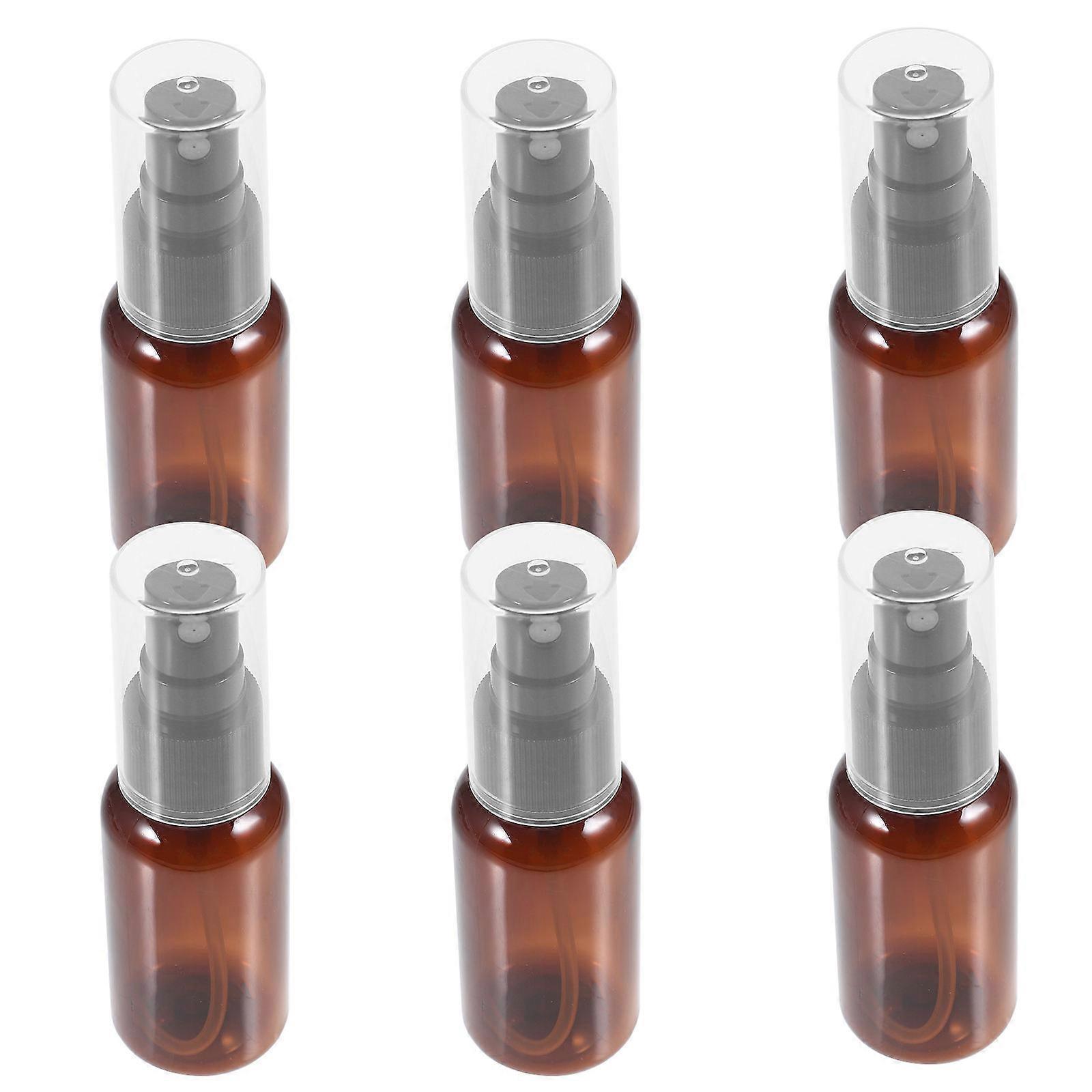 Empty Spray Bottles Plastic for Storage 6Pcs Brown