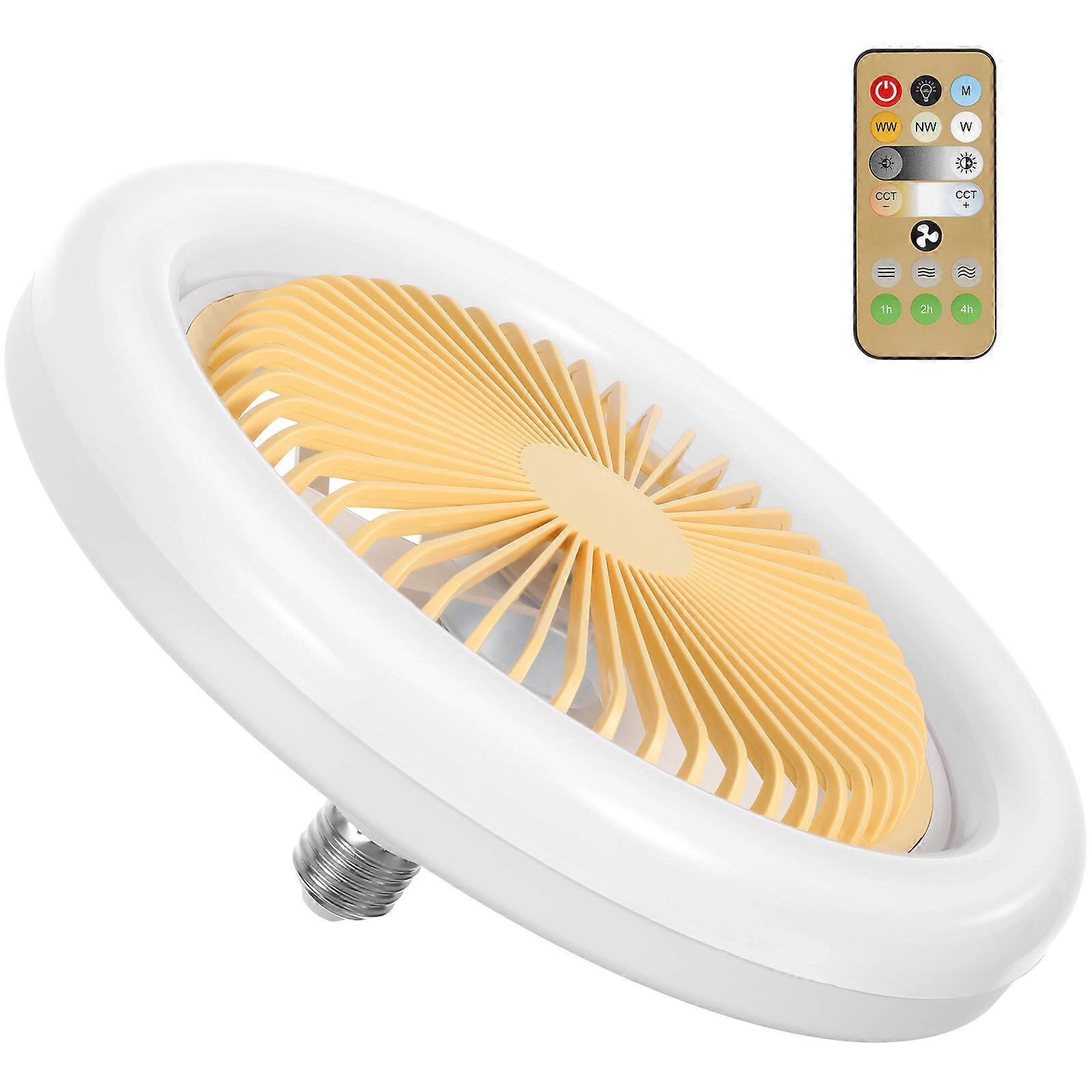 Yellow LED Ceiling Fan with Light for Lighting with Remote Control