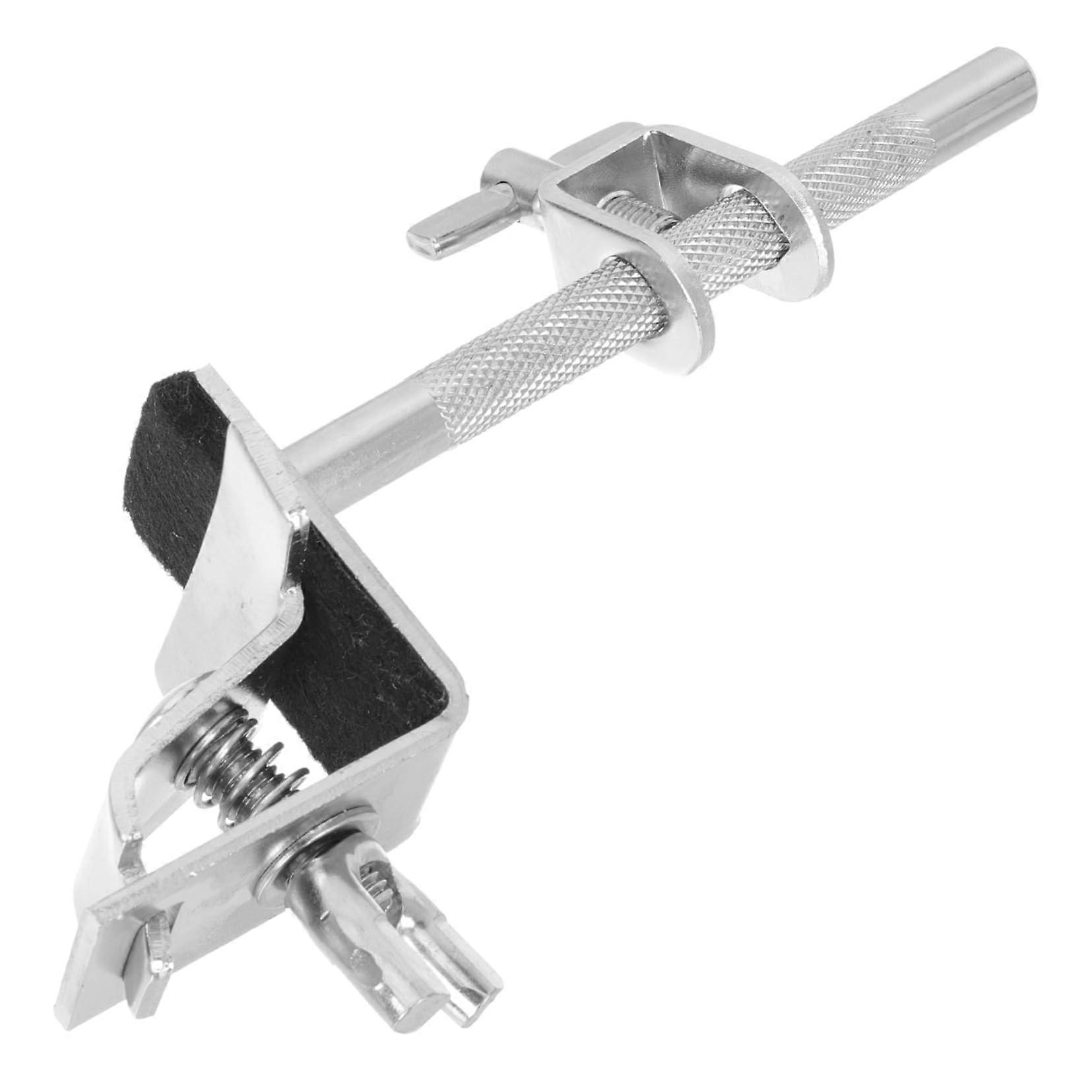 Drum Clamp with Adjustable Rotating Cowbell Mount Arm for Secure Percussion Accessory Holding