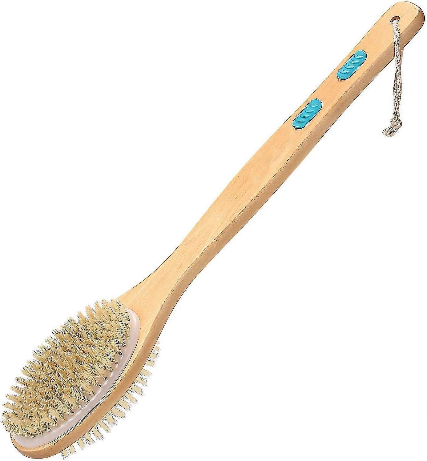 Long Handle Back Scrubber with Soft and Stiff Bristles