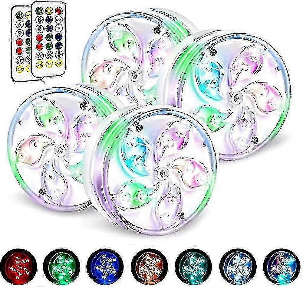 Submersible Led Pool Lights With Wireless Remote,suction Cups Magnets