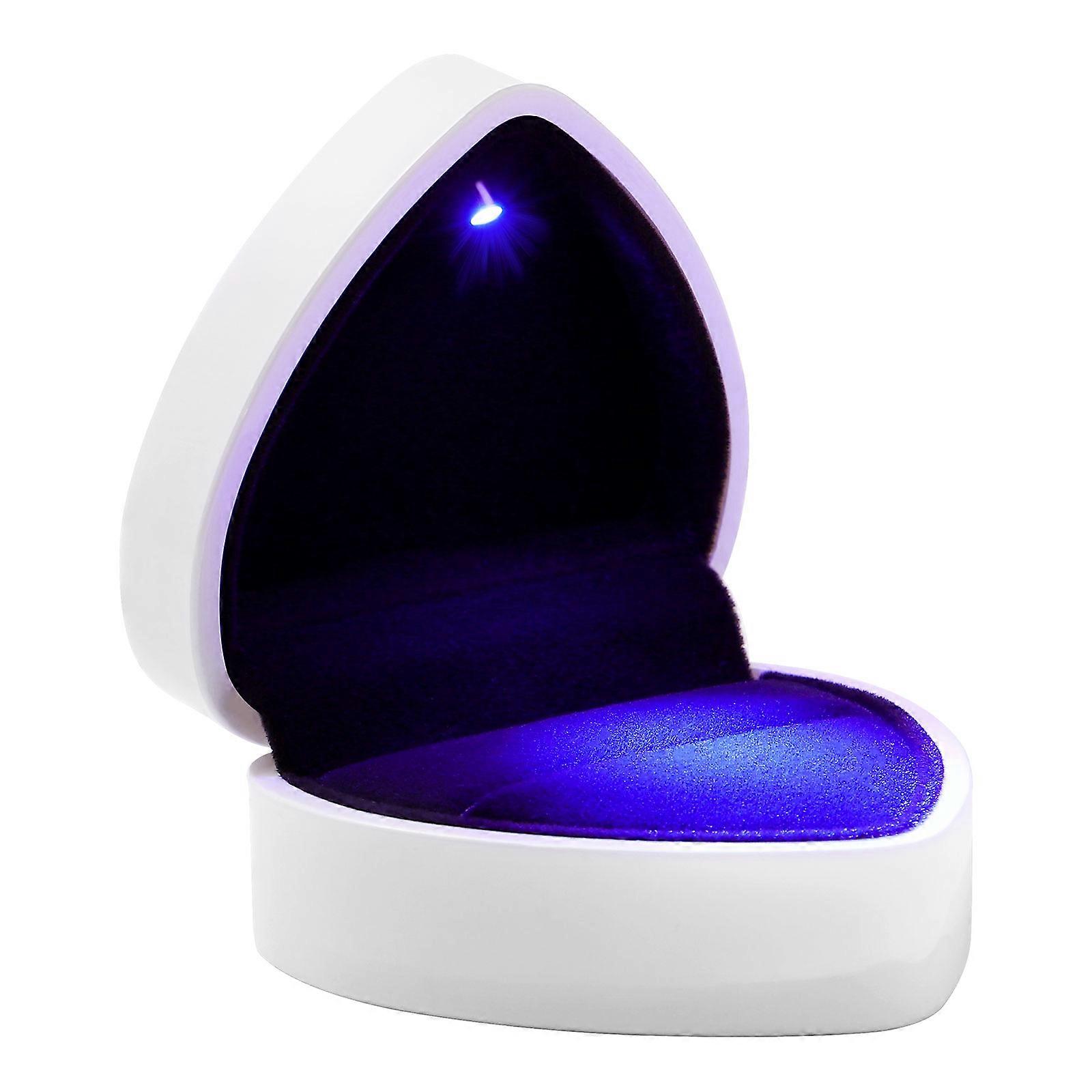 Wedding Ring Box Heart Shape LED Lighted Ring Case 1 Piece