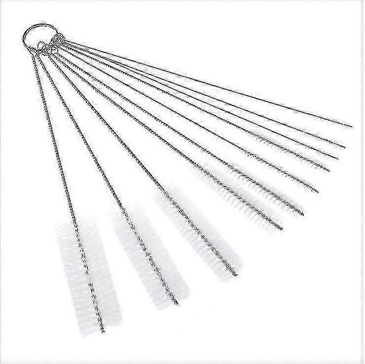 10 Pack White Multi-functional Cleaning Brushes for Drink Straws