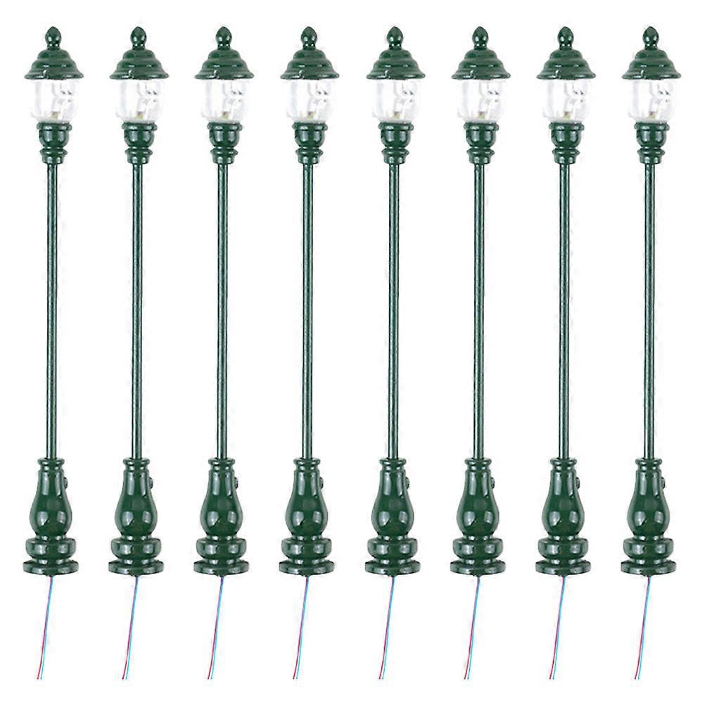 Sand Table Accessory Yard Lamp Model for Decor 8Pcs Green Miniature