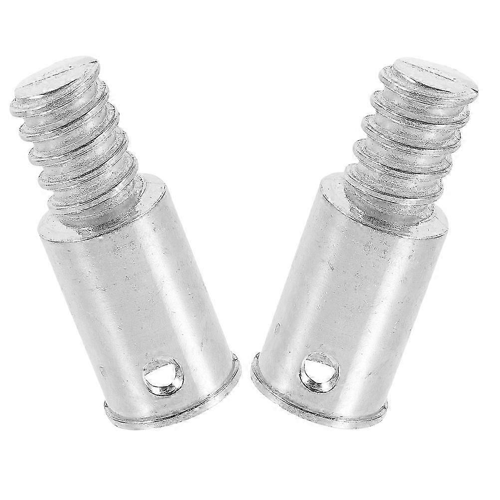Silver Metal Pole Connector Thread Adapter for Fixing 2Pcs