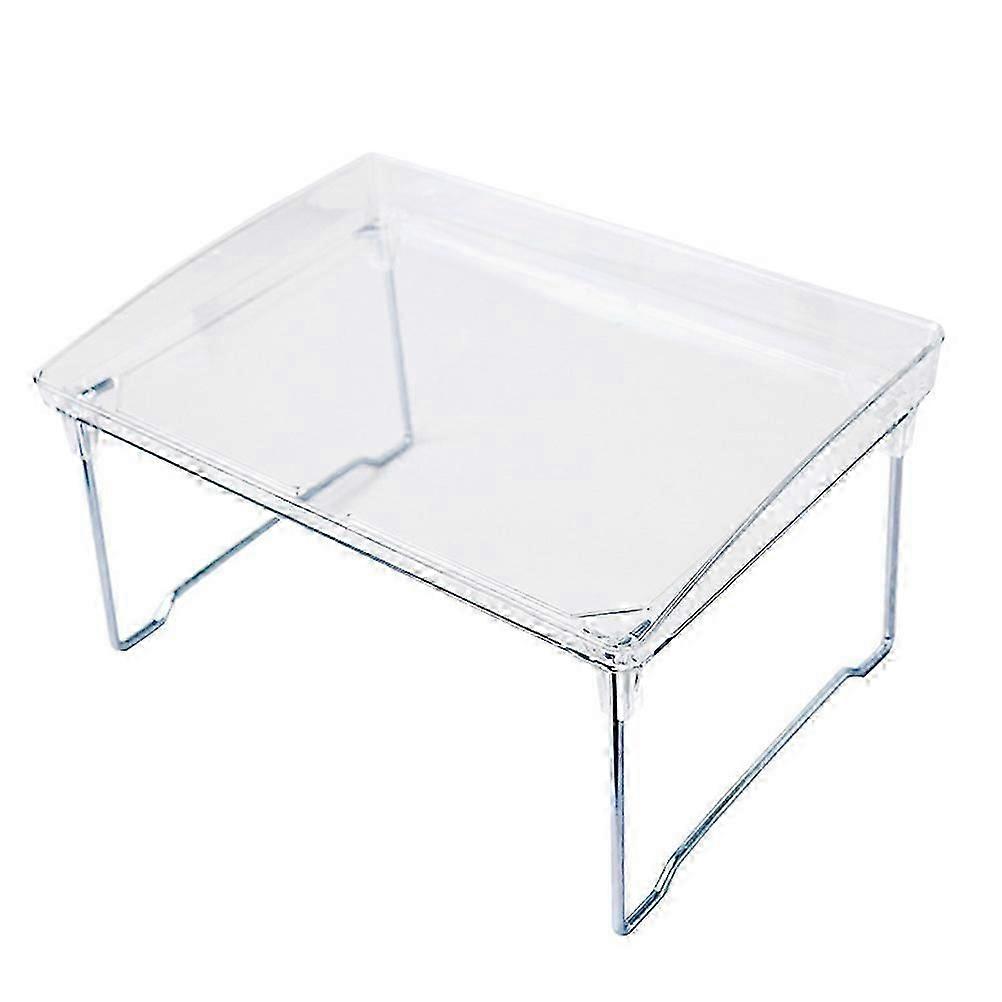 Transparent Stackable Metal Cabinet Shelf Organizer for Storage Use