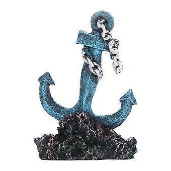 1Pc Bateau Ancre En Forme D’aquarium Ornement Résine Créative Aquarium Décor D’aquarium