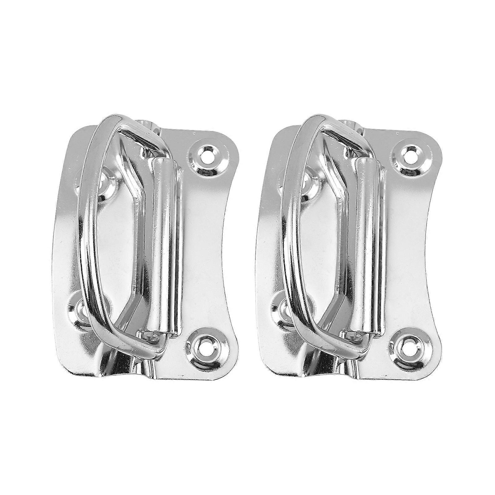 2pcs Toolbox Pull Handle Stainless Steel Folding Pull Handle Toolbox Case Ring Pull Handle