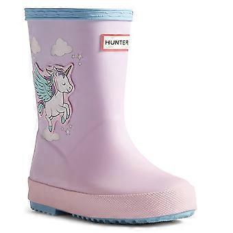 Hunter Kids First Unicorn Print Wellingtons