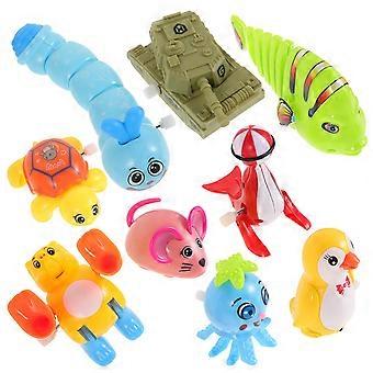 9pcs Crianças Relógio Animal Wind Up Brinquedos Engraçados Dos Desenhos Animados Educativos Brinquedos De Animais Lembrancinhas De Festa Brinquedo Grande Presente (Cor Aleatória E Estilo)