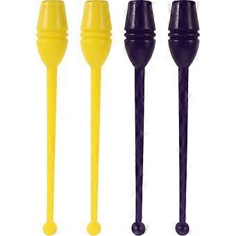 Conjunto de 4 Bastões de Ginástica Artística - Bastão para Dança Artística - Equipamento de Treinamento de Ginástica Rítmica para Adultos e Crianças