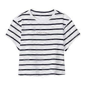 Calvin Klein Dame/Dame Stribet Fitted Crop T-shirt