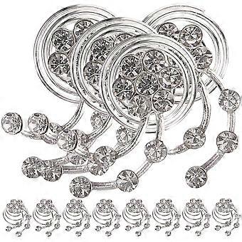 24 Pcs European and American Bridal Hair Party Accessories Diamond-encrusted Silver Spiral Clip 12 Claw Clips Hairpins Barrettes Alloy Miss