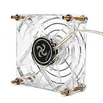 Transparent køleventilator med farverige lys til små kæledyr Letvægts USB-drevet kæledyrsburventilator Bærbar køling til hamstere Marsvin og mere