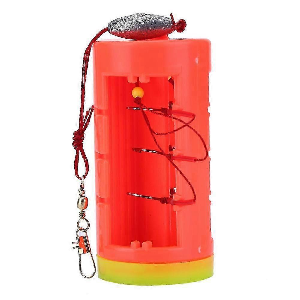 Utility Explosion Fishing Method Multiple Barbed Hooks with Feeder Weight (Orange-#10 Hook)