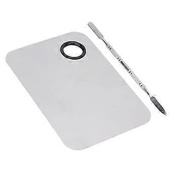Makeup Mixing Palette and Stainless Steel Spatula Set for Precise Cosmetic Blending Tools