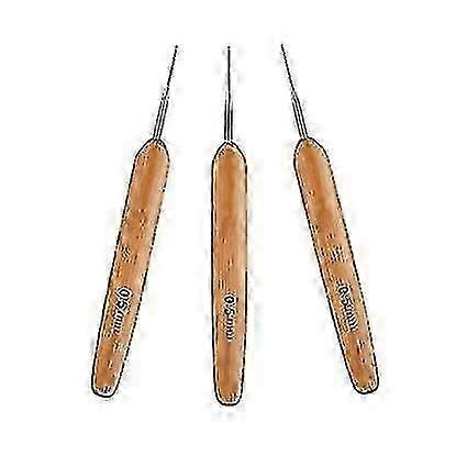 3pcs 0.5mm Dreadlock Crochet Needle Hook Bamboo Handle Hooks Tools Making