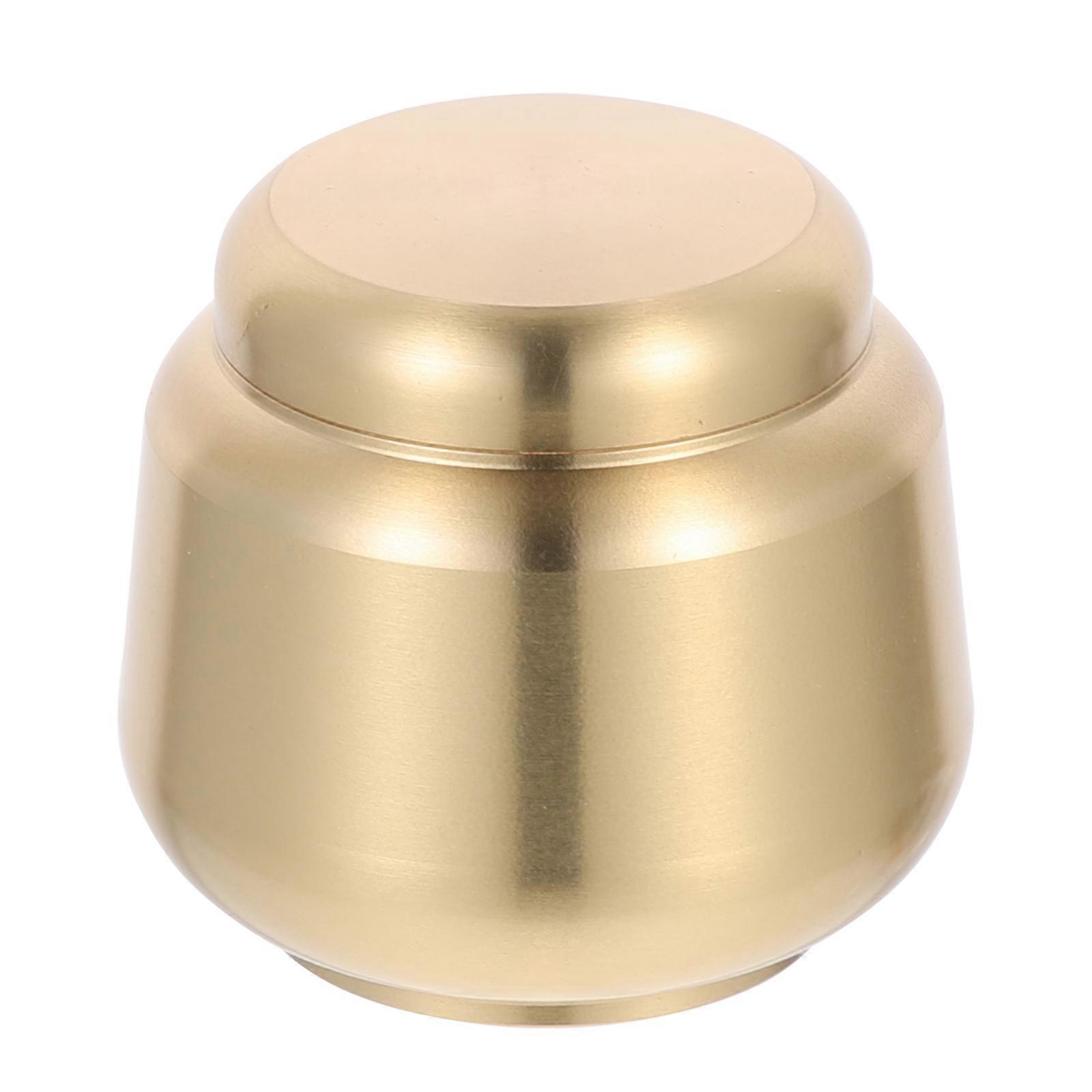 Copper Round Mini Ashes Urn Simple Decorative Copper Ashes Storage Jar