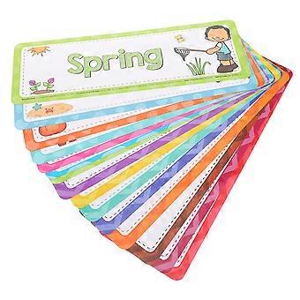 English Flash Cards for Study with 16Pcs Monthly and Seasonal Learning Cards