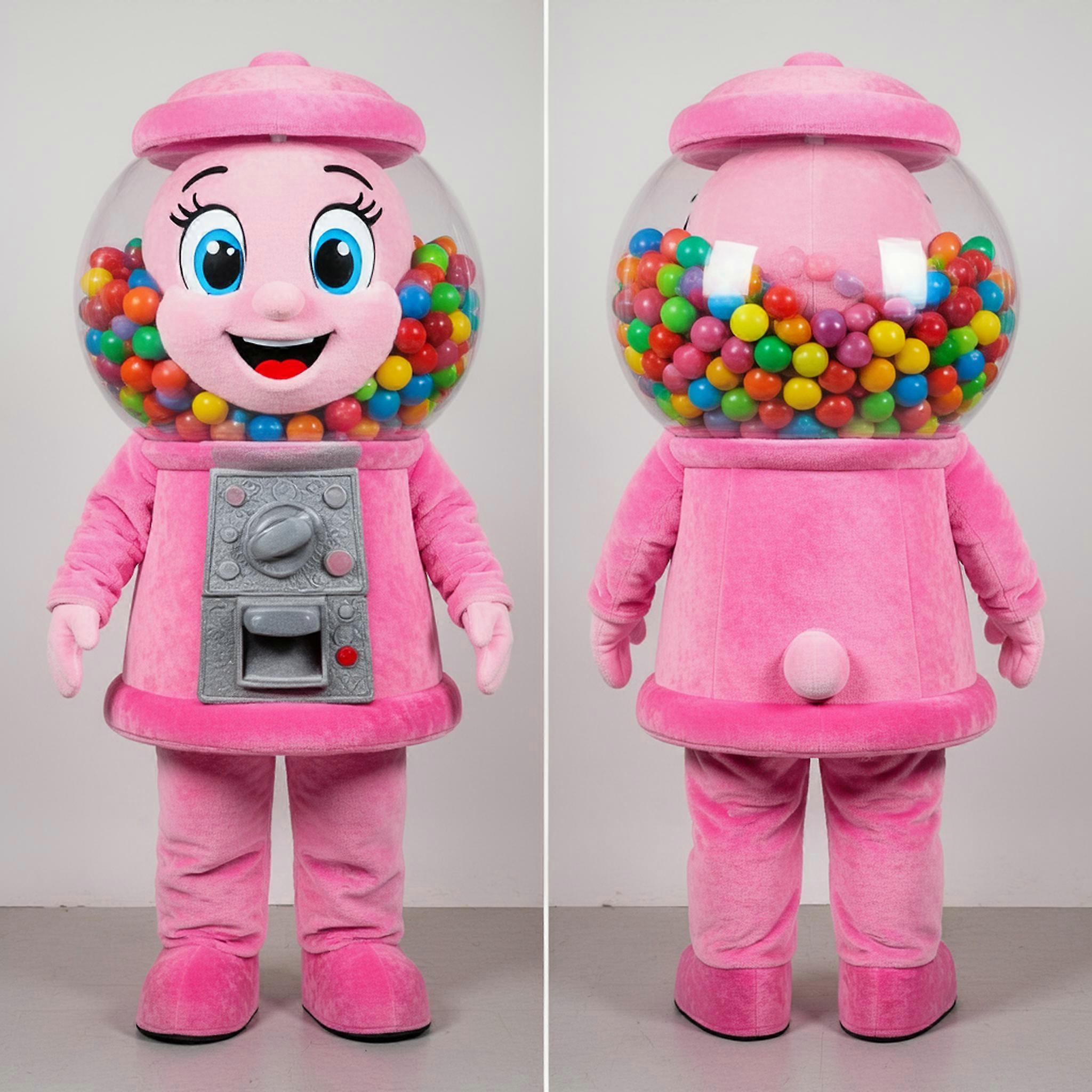 MASTICOT Pink Rounded Gumball Machine Mascot
