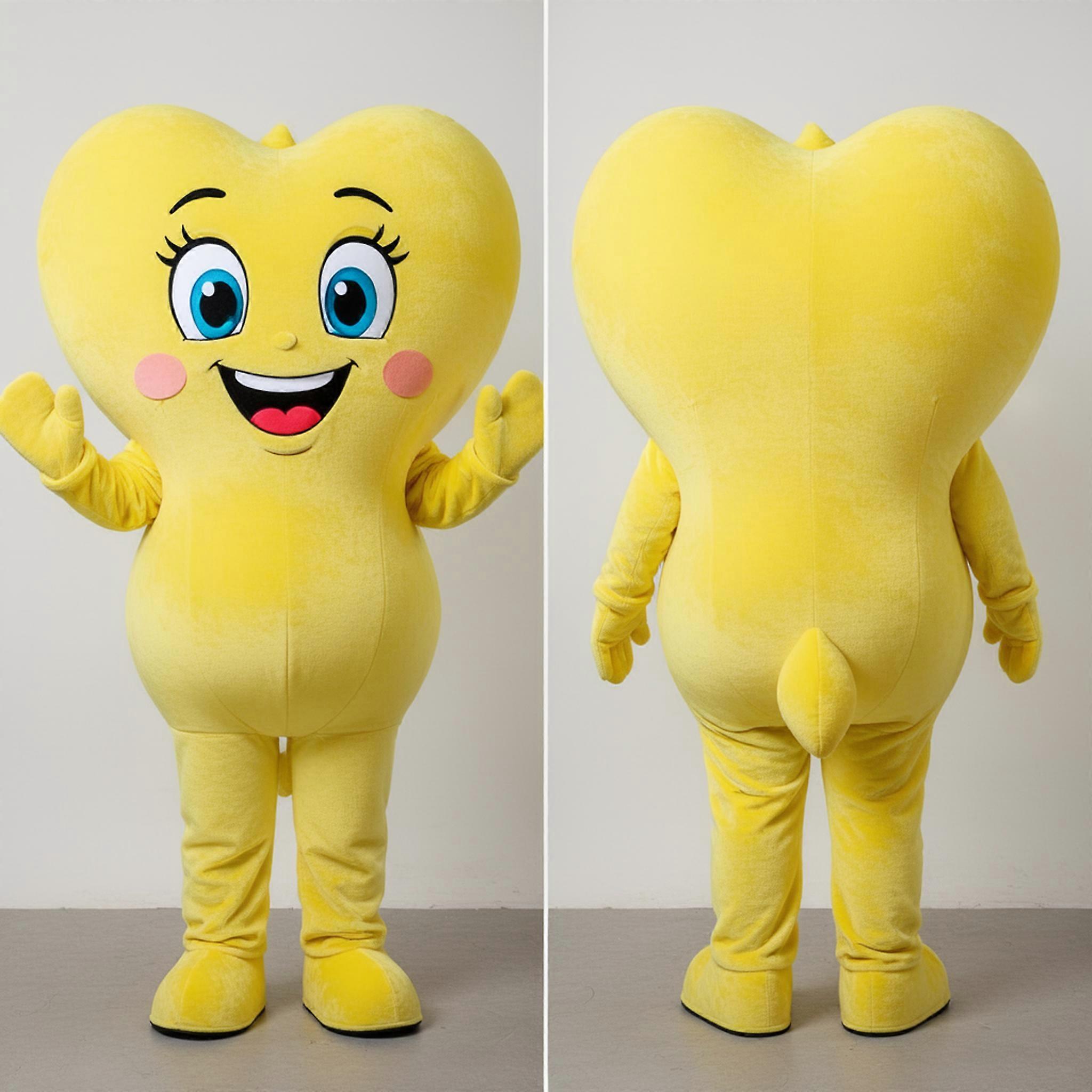 MASTICOT Lemon Yellow Plush Heart Shaped Balloons Mascot