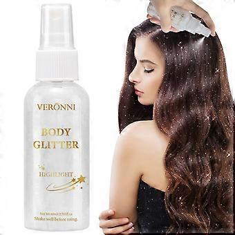 Glitzerspray, leuchtendes Finish, Körperschimmerspray für Körper, Gesicht, Haare und Kleidung, sofortiger Glanz für Bühnen-Make-up-Partys
