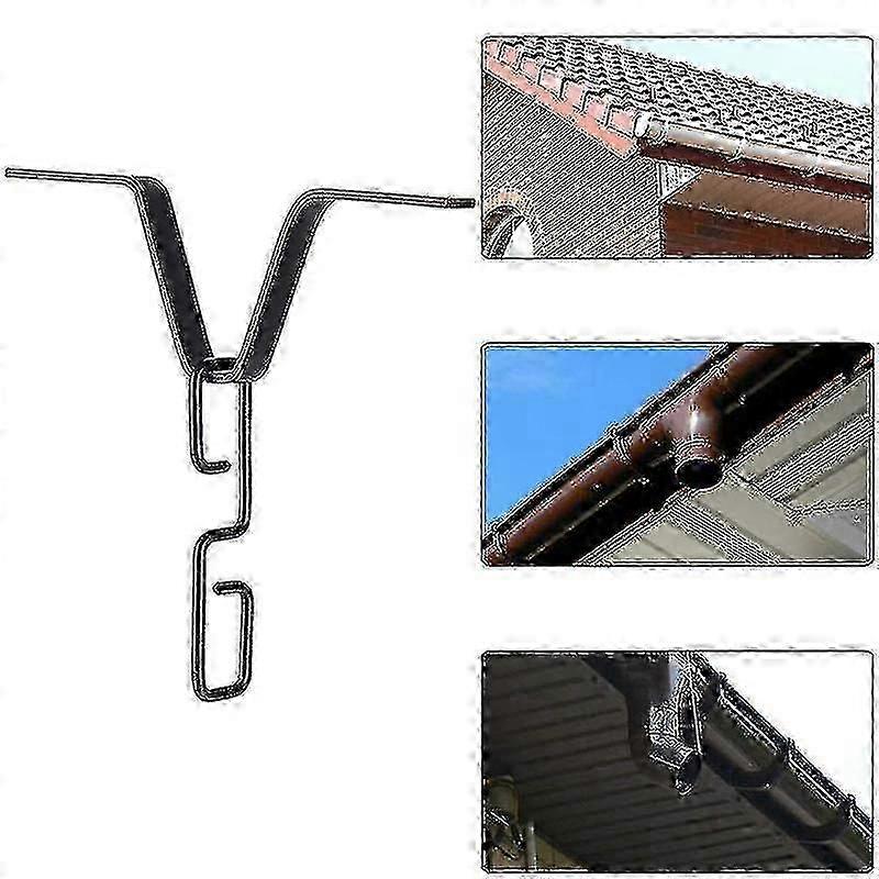 Gutter Rain Chain Hooks & Clips for Downspout Outlets, V Mount Anchors for Gutter Systems