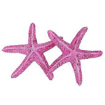 Artificial Sea Star Aquarium Decorations, Resin Fish Tank Ornaments, Rosy Edge-Free Safe for Fish and Water, Durable Mini Decor, 2 Pieces