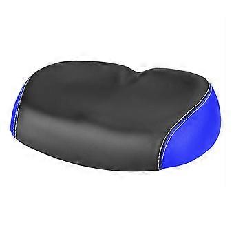 Big Ass Bike Cycle Noseless Saddle Wide Large Soft PU Pad Seat (Black & Blue)