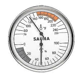Sauna Thermometer 2-in-1 Fahrenheit Thermometer Hygrometer for Sauna Room, Indoor Humidity Temperature Monitor-SNNGV