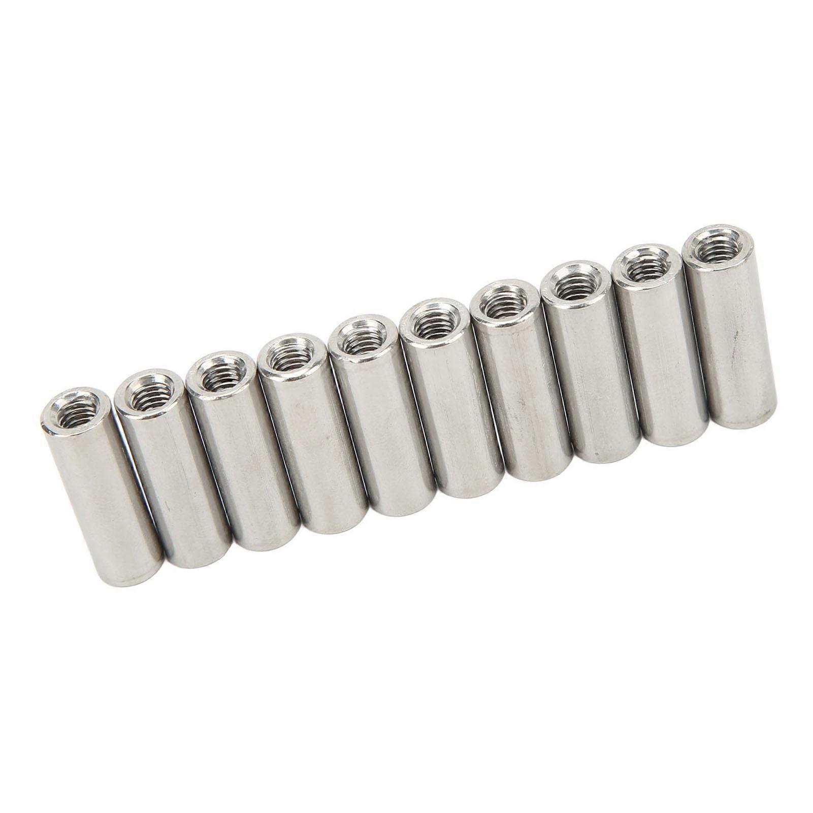 20Pcs M6 Female Thread Coupling Nut Practical Rustproof Stainless Steel Maintenance Coupling Nut Kit