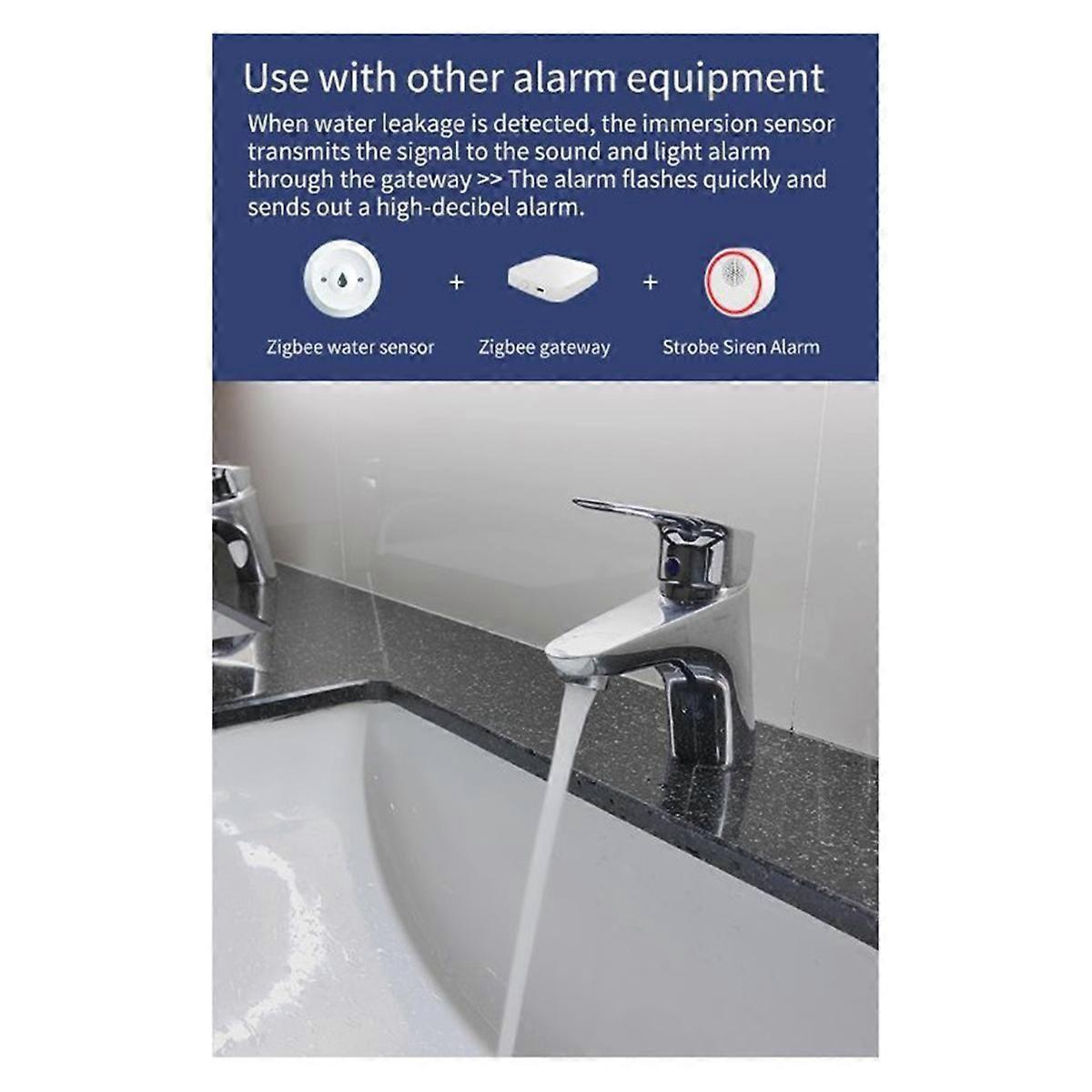 Graffiti Zigbee Flood Sensor Water Sensor Multifunction Flood Sensor-SHZNV