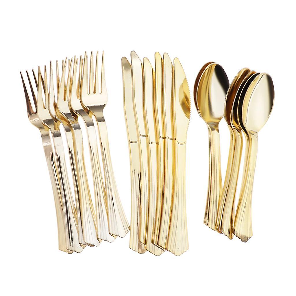 2 Sets 18/set Tableware Disposable Plastic Cutlery Set Forks Knives Spoons