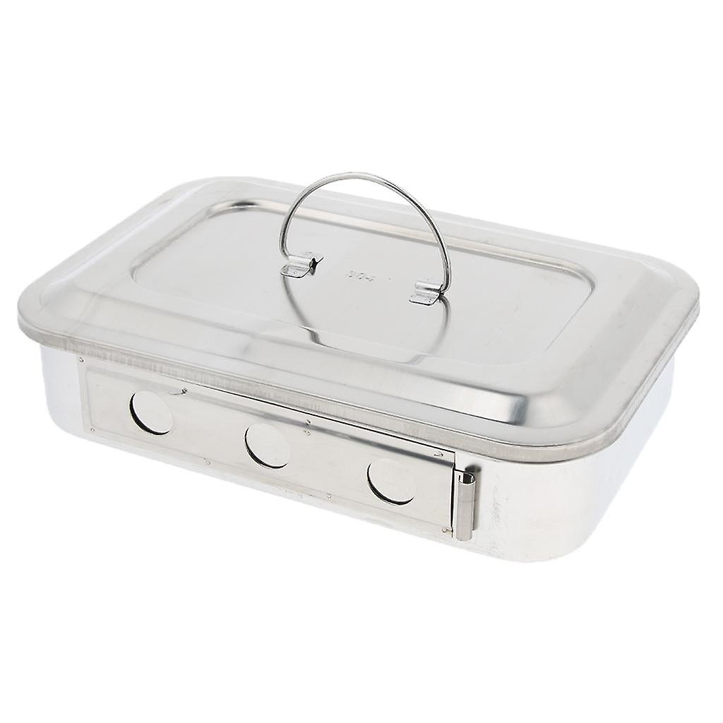 Caixa de Instrumentos c/ Tampa Aço Inoxidável 304 9 Polegadas com Furos