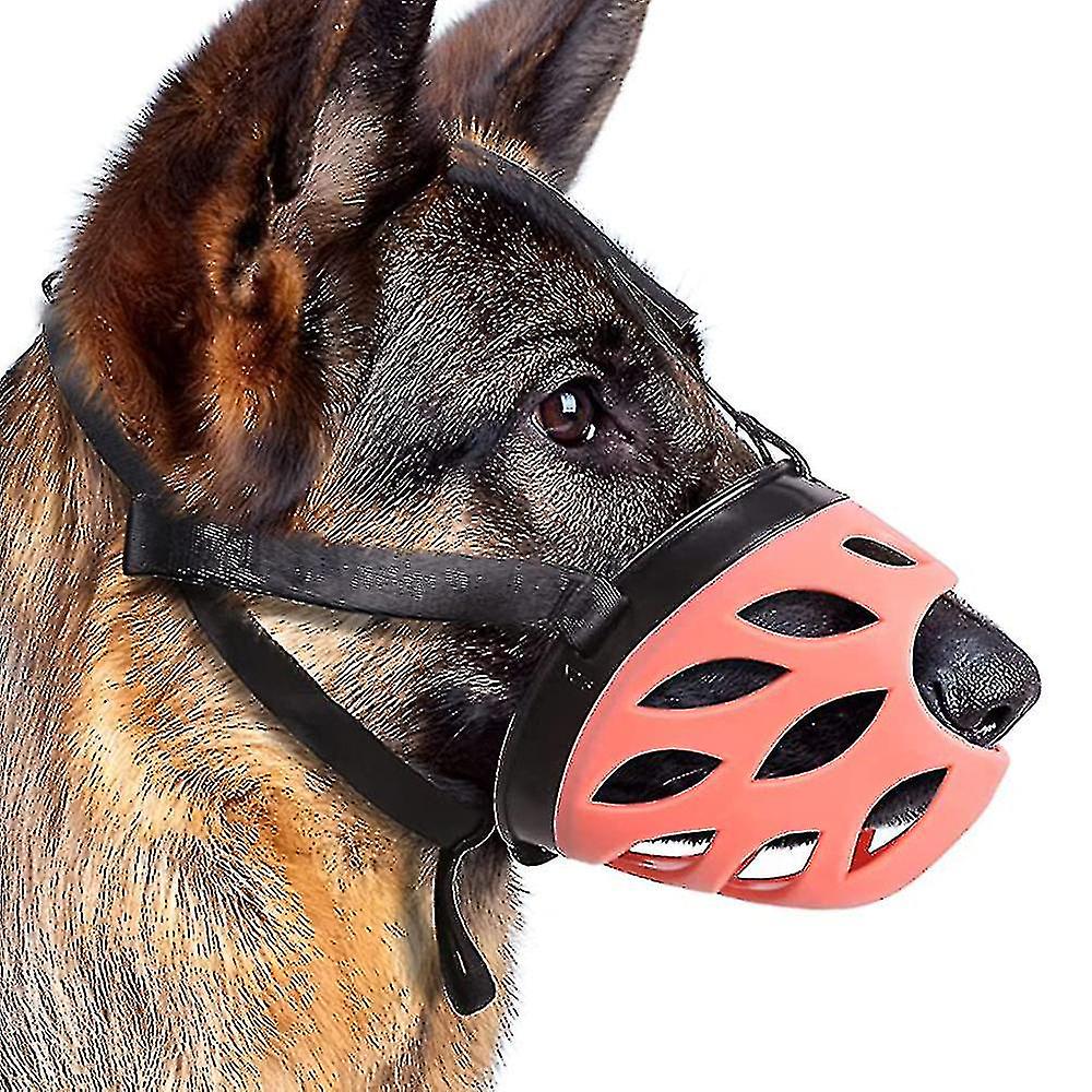 Dog Muzzle, Breathable Basket Muzzle, Anti-bite, Anti-bark, Anti-chew Dog Muzzle(l Red)