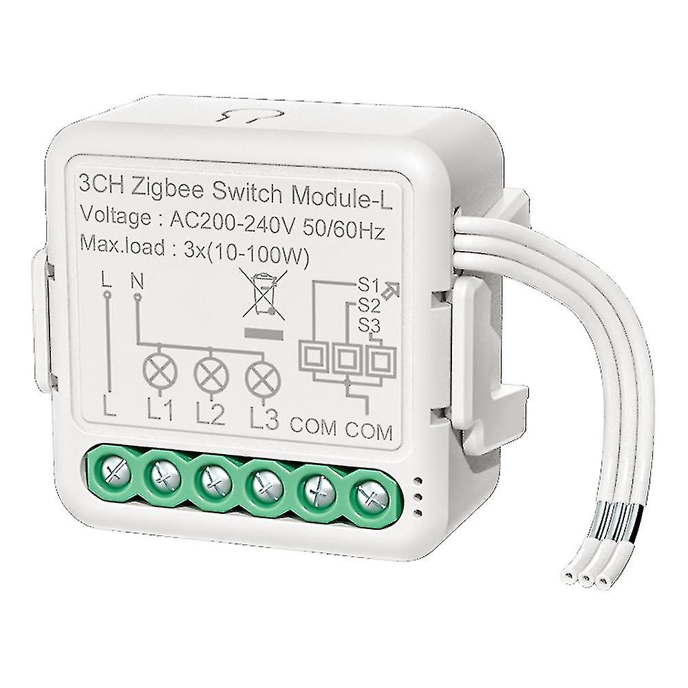 Tuya Zigbee Light Switch Module No Neutral Wire, 2 Way Control Diy Smart Breaker Works With Google