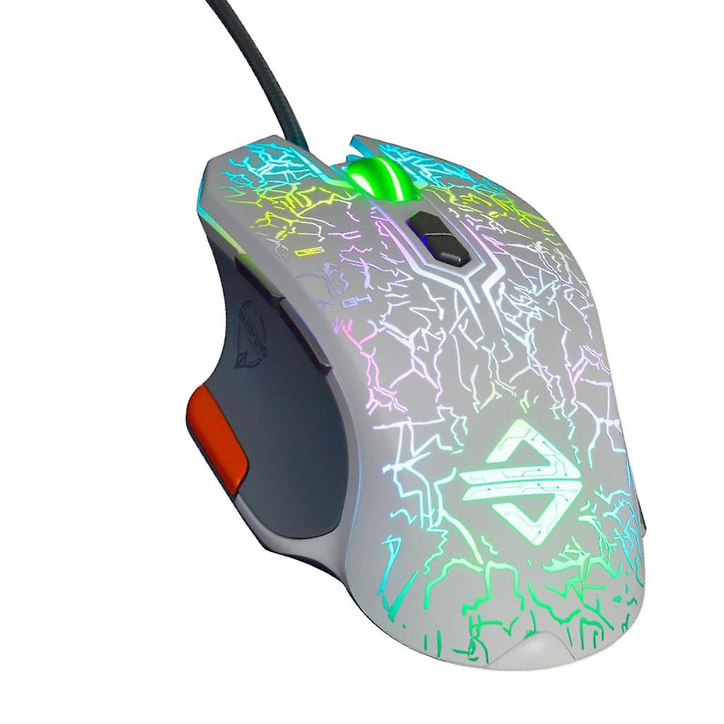 Backlit Gaming Mouse 4000DPI 9Button Ergonomic Wired Programmable Mice White