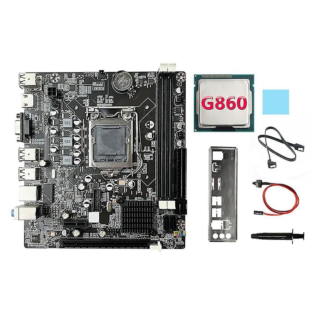 B75 Motherboard+g860 Cpu+sata Cable+switch Cable+baffle Lga1155 Ddr3 For 2x8g For I3 I5 I7 Series P