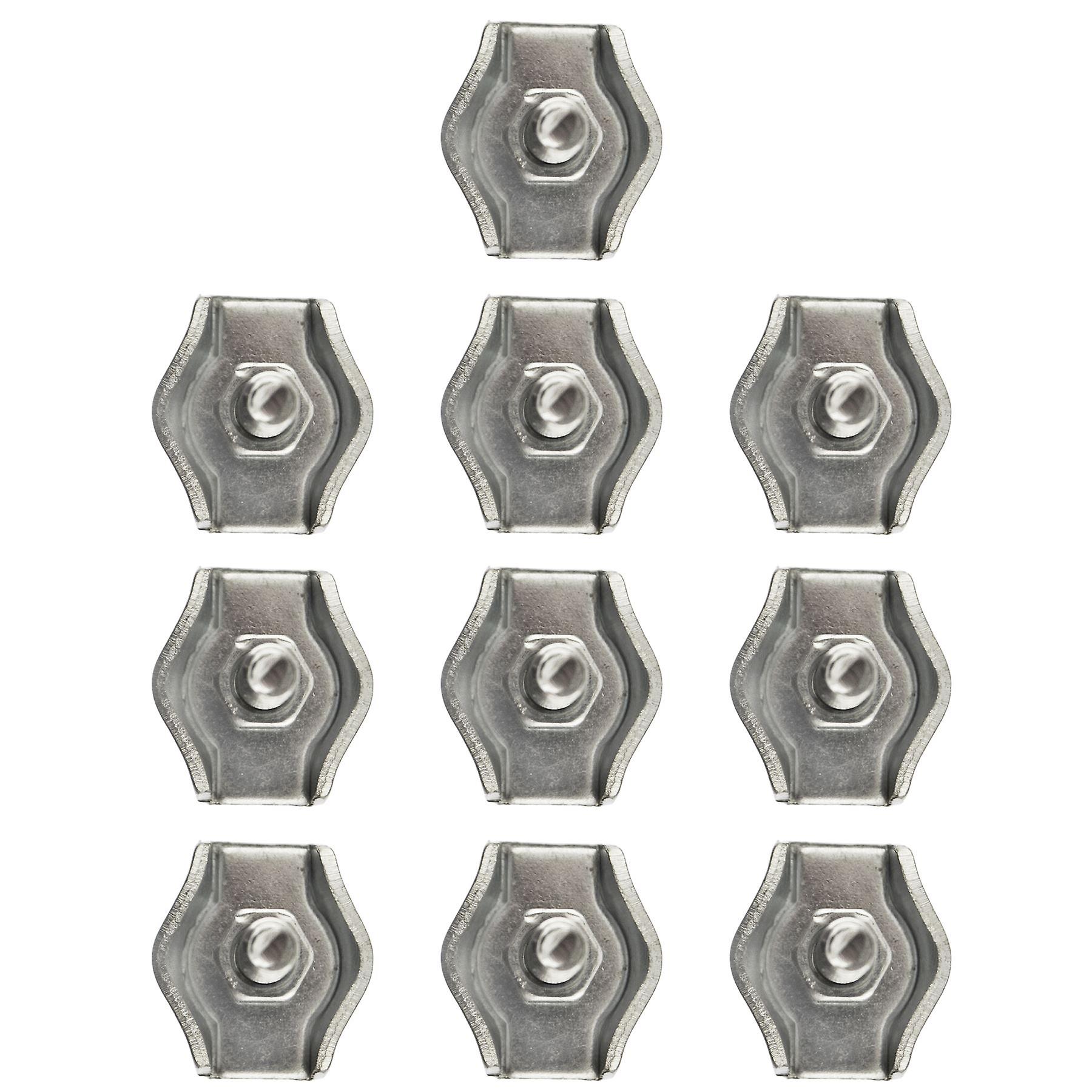 4mm Simplex Wire Rope / Cable Clamp Grips 10 PACK Zinc Plated